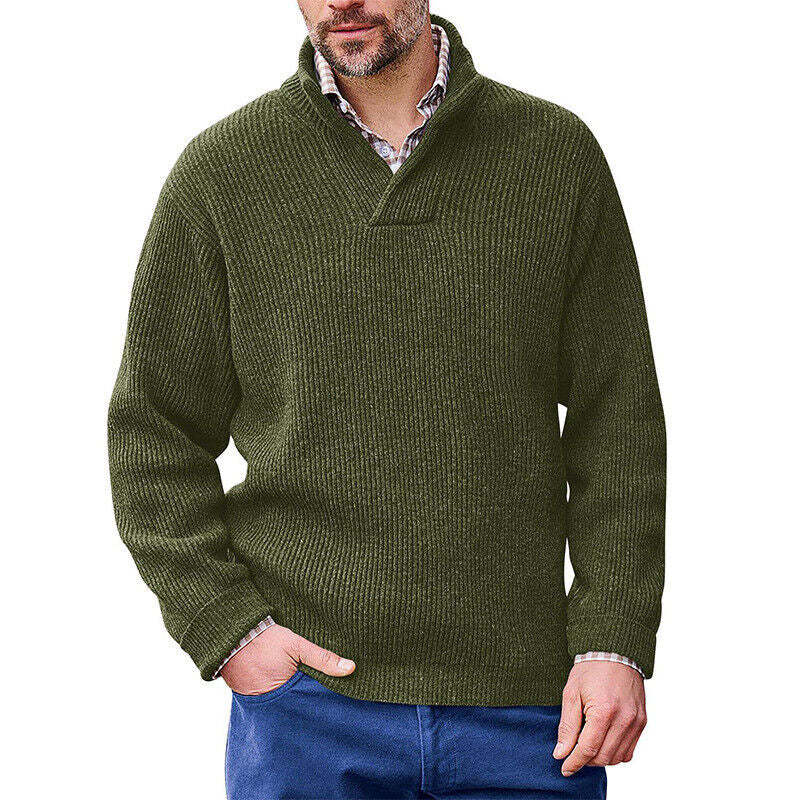 Men's Cashmere Casual Solid Color Sweater-retrostrom