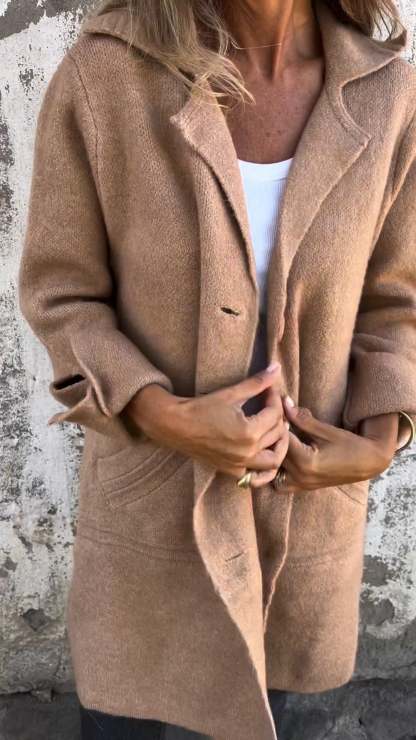 🎄Christmas Sale🔥 Casual Lapel Wool Single Breasted Long Coat- 48% OFF-retrostrom