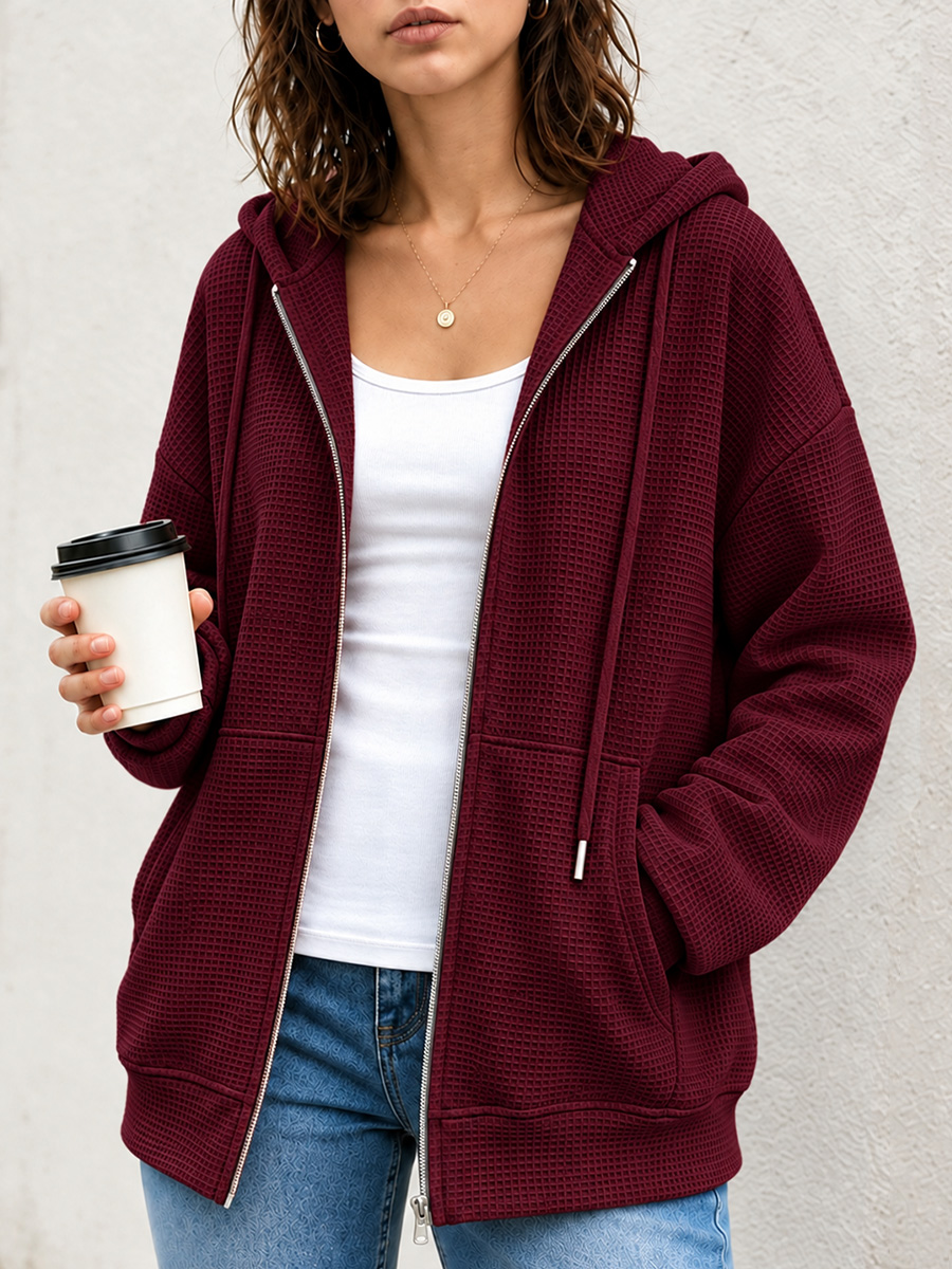 New Arrivals🔥 Easy Everyday Waffle Hoodie Jacket-retrostrom