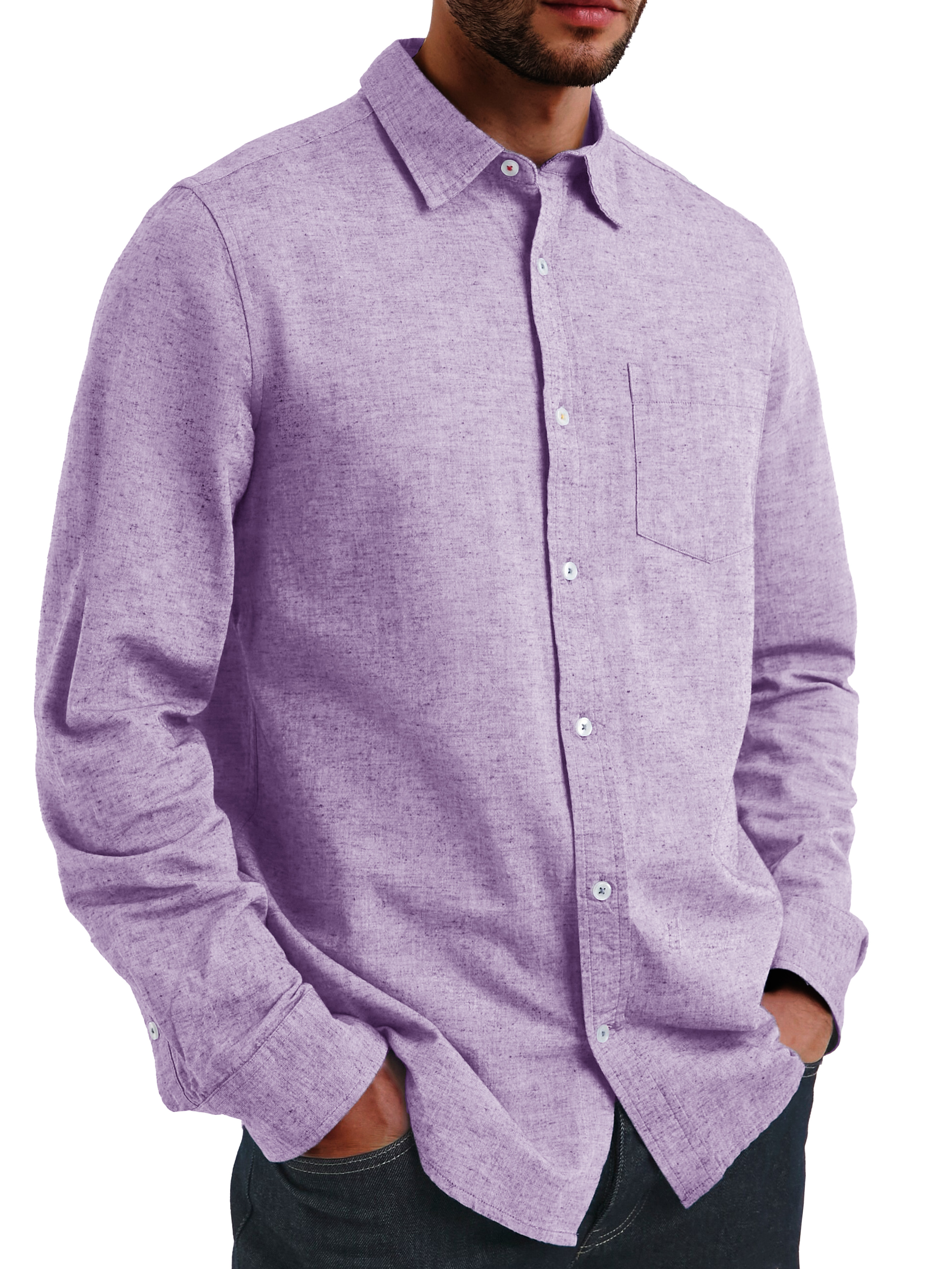 Men's Fashion Casual Lapel Long Sleeve Shirt-retrostrom