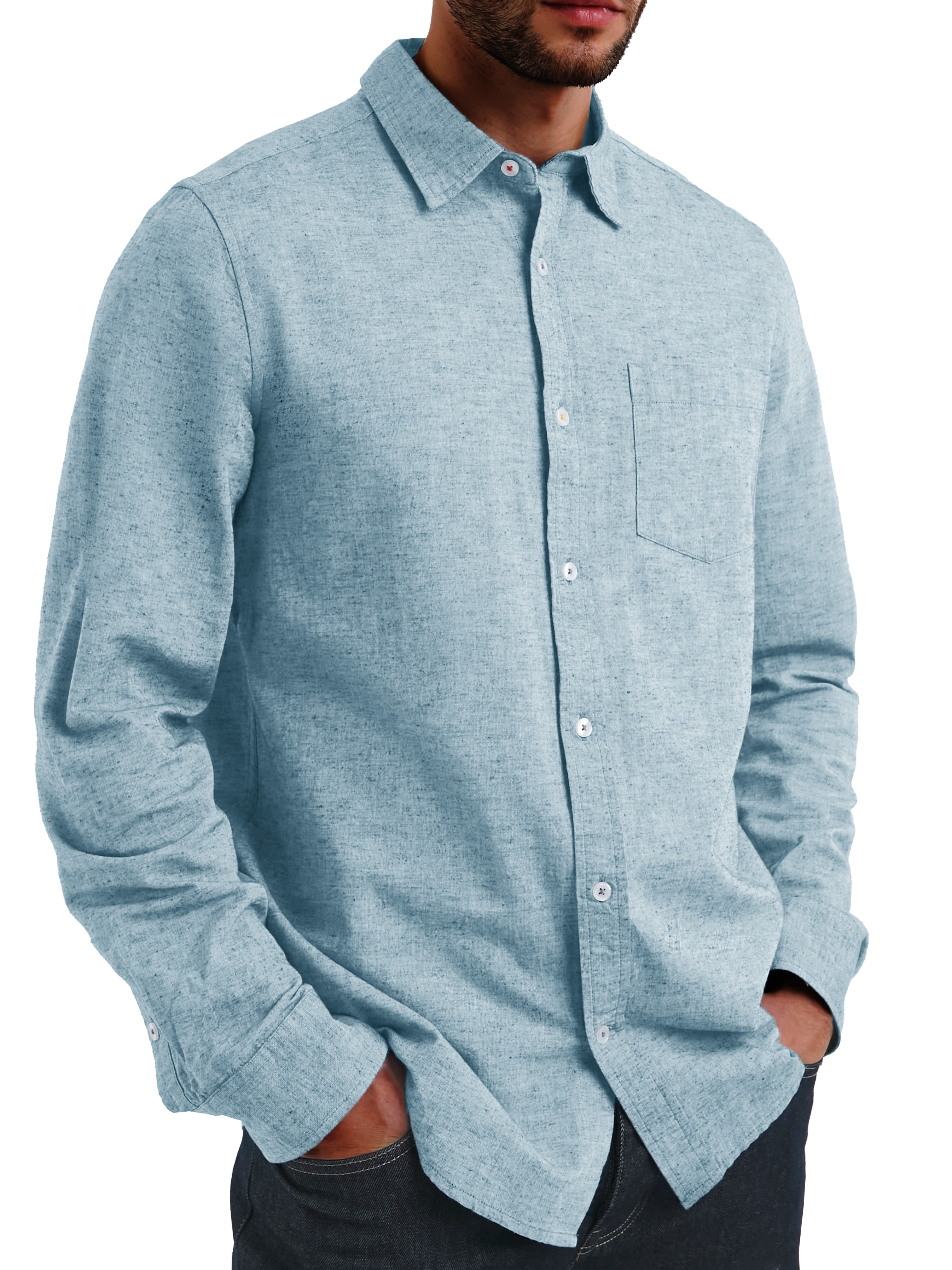 Men's Fashion Casual Lapel Long Sleeve Shirt-retrostrom