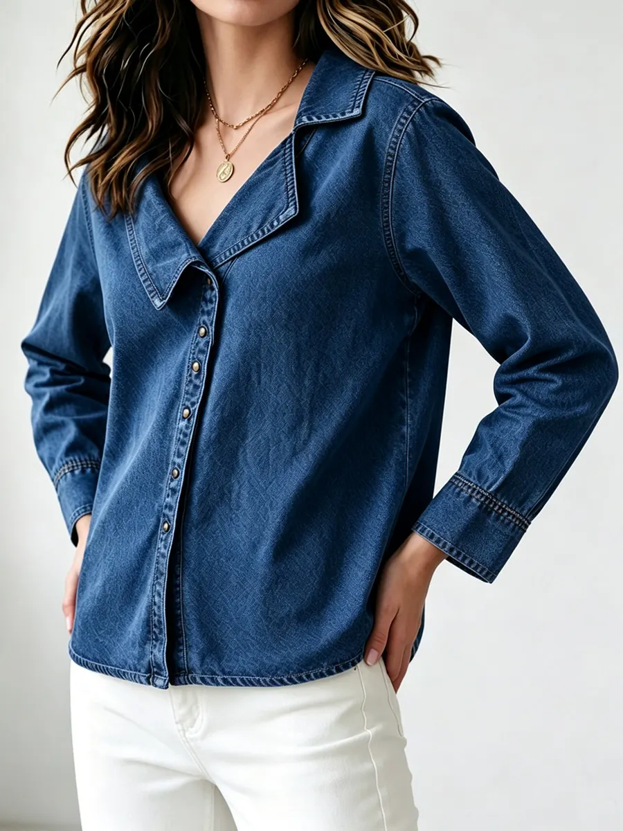 New Arrivals🔥 Stylish niche notched-collar denim jacket