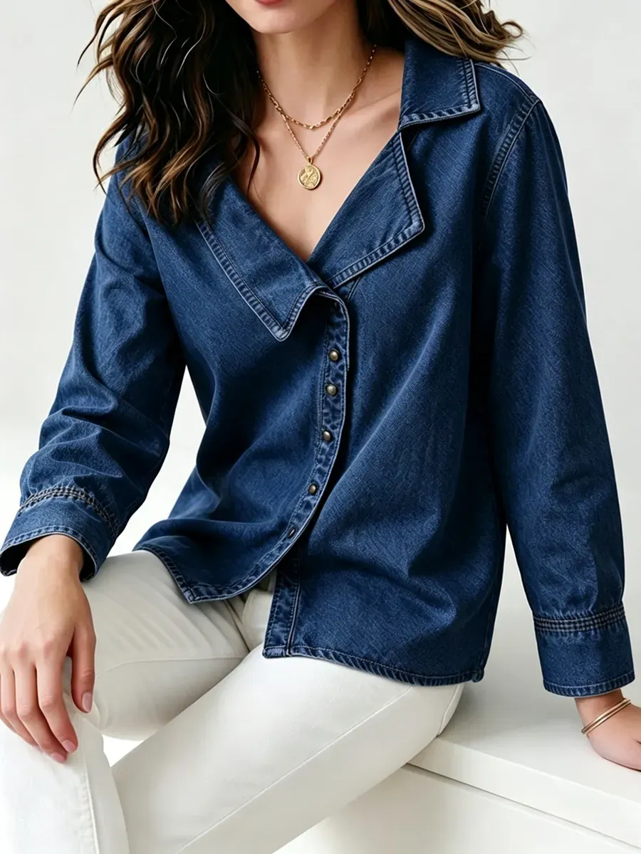 New Arrivals🔥 Stylish niche notched-collar denim jacket