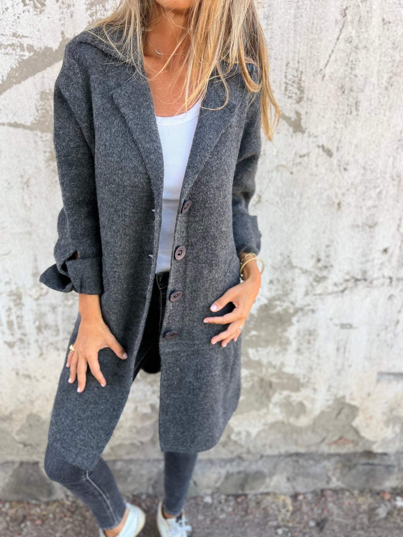 🎄Christmas Sale🔥 Casual Lapel Wool Single Breasted Long Coat- 48% OFF-retrostrom