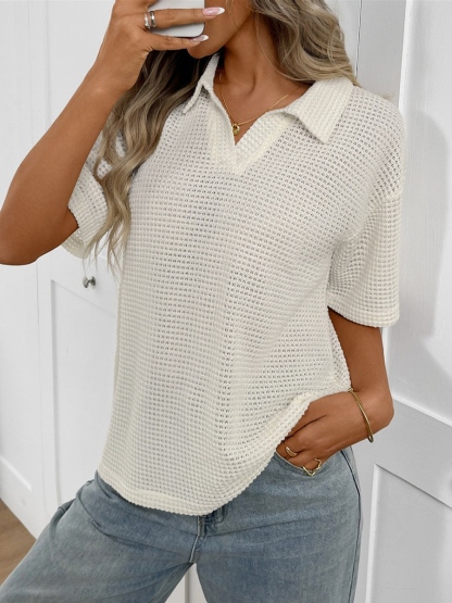 New Arrivals🔥 Women's Casual Polo Collar Top-retrostrom