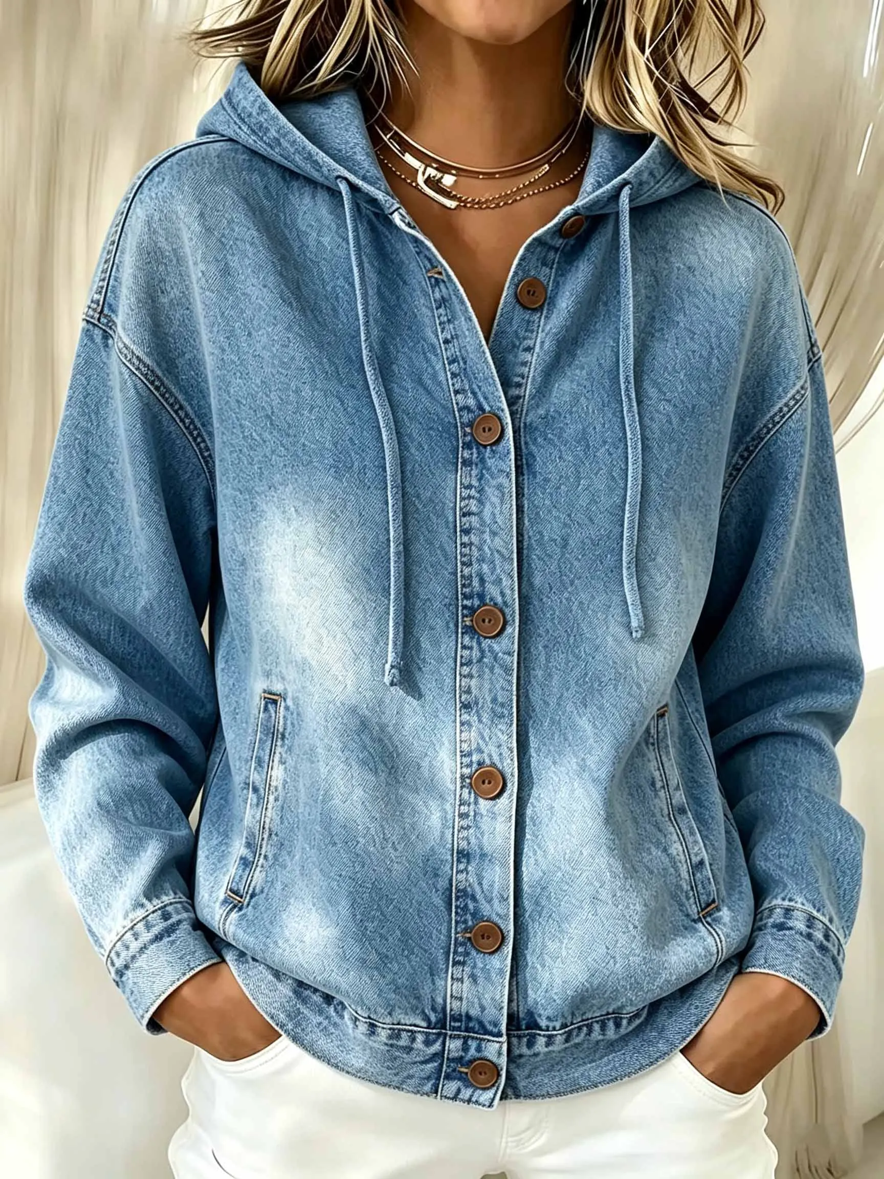 New Arrival🔥 Effortless Chic Hooded Denim Jacket