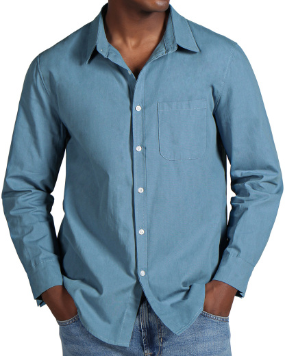 Men's Fashion Casual Cotton Pocket Long Sleeve Shirt-retrostrom