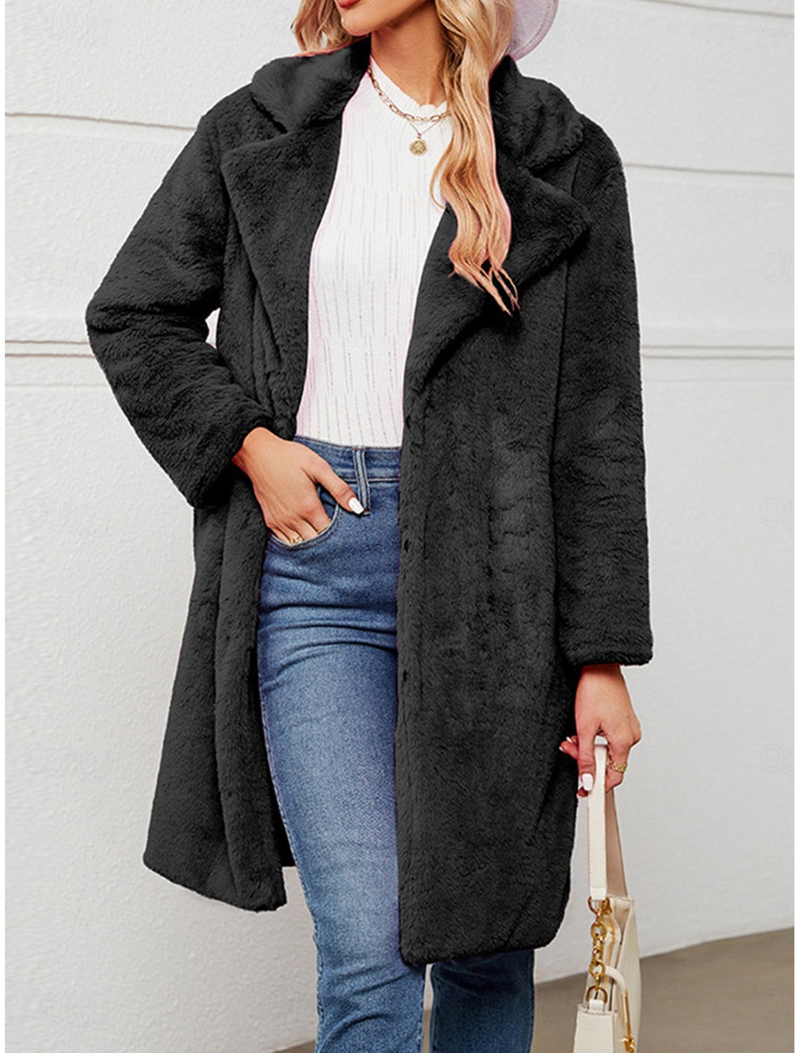 Women's Winter Fleece Sherpa Jacket Windproof Long Teddy Coat-retrostrom