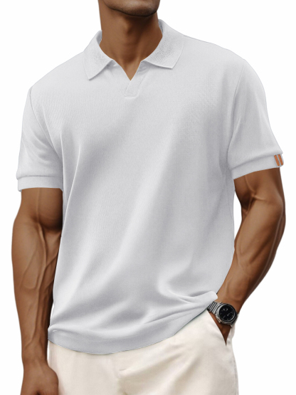 Men's Retro Casual V-neck Short-sleeved Polo Shirt-retrostrom