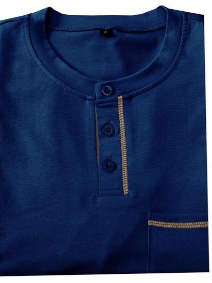Men's Fashion Cotton Short Sleeve Henley Shirt-retrostrom