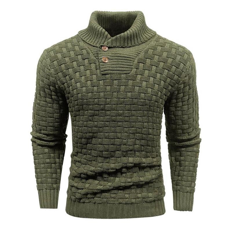 Men's Solid Color Round Neck Pullover Lapel Sweater 19352883X-retrostrom