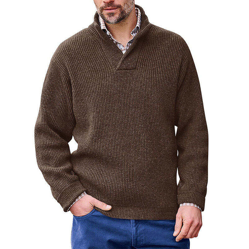 Men's Cashmere Casual Solid Color Sweater-retrostrom