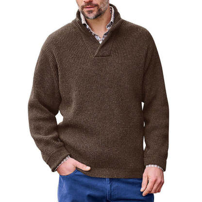 Men's Cashmere Casual Solid Color Sweater-retrostrom