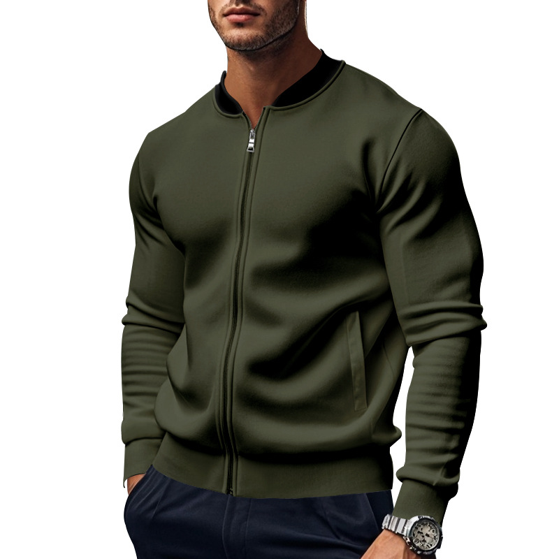 Men's Casual Lapel Zipper Baseball Jacket-retrostrom