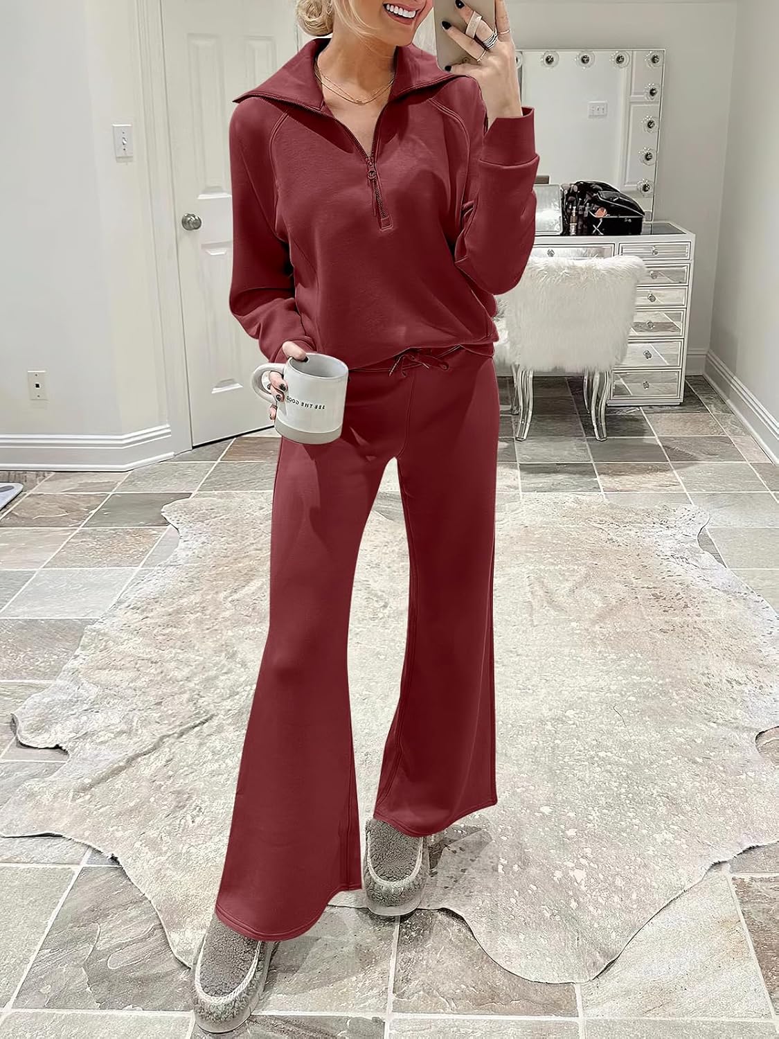 2024 Fall Trendy Outfits Oversized Two Piece Sweatsuit-retrostrom