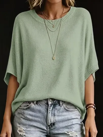 New Arrival🔥 Women's Casual Batwing Sleeve Knit Sweater-retrostrom