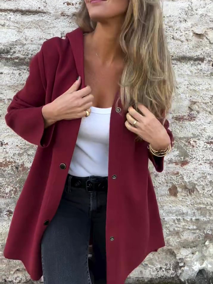 🎄Christmas Sale🔥 Casual Single Breasted Hooded Jacket-retrostrom