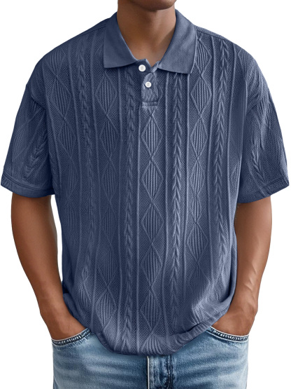 Men's Daily Casual Jacquard Texture Casual Polo Shirt-retrostrom