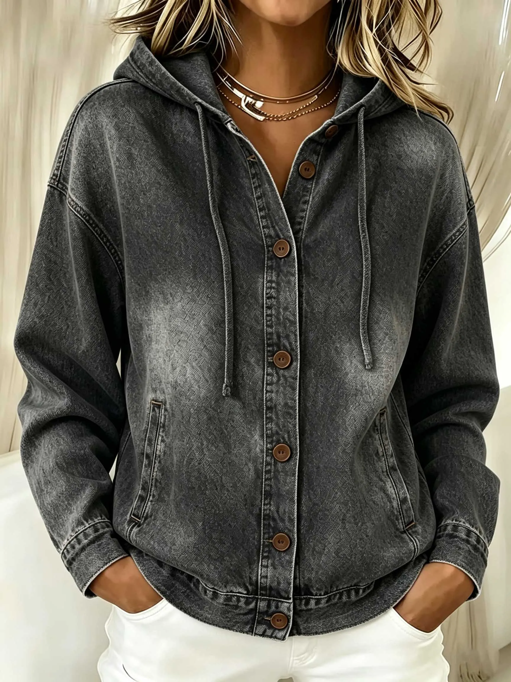 New Arrival🔥 Effortless Chic Hooded Denim Jacket