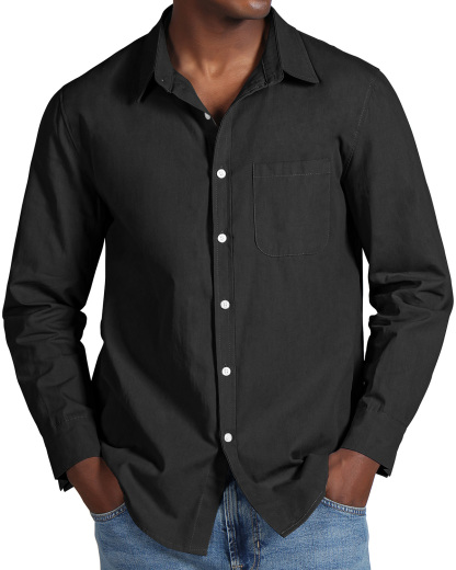 Men's Fashion Casual Cotton Pocket Long Sleeve Shirt-retrostrom