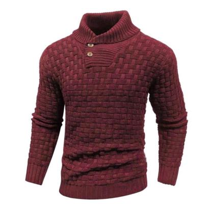 Men's Solid Color Round Neck Pullover Lapel Sweater 19352883X-retrostrom