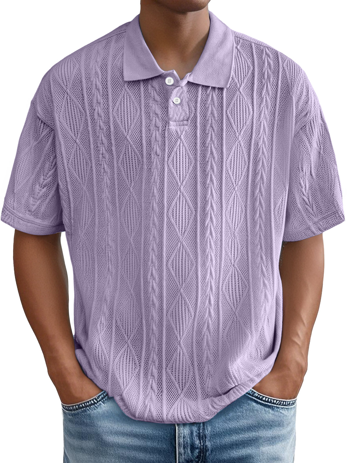 Men's Daily Casual Jacquard Texture Casual Polo Shirt-retrostrom