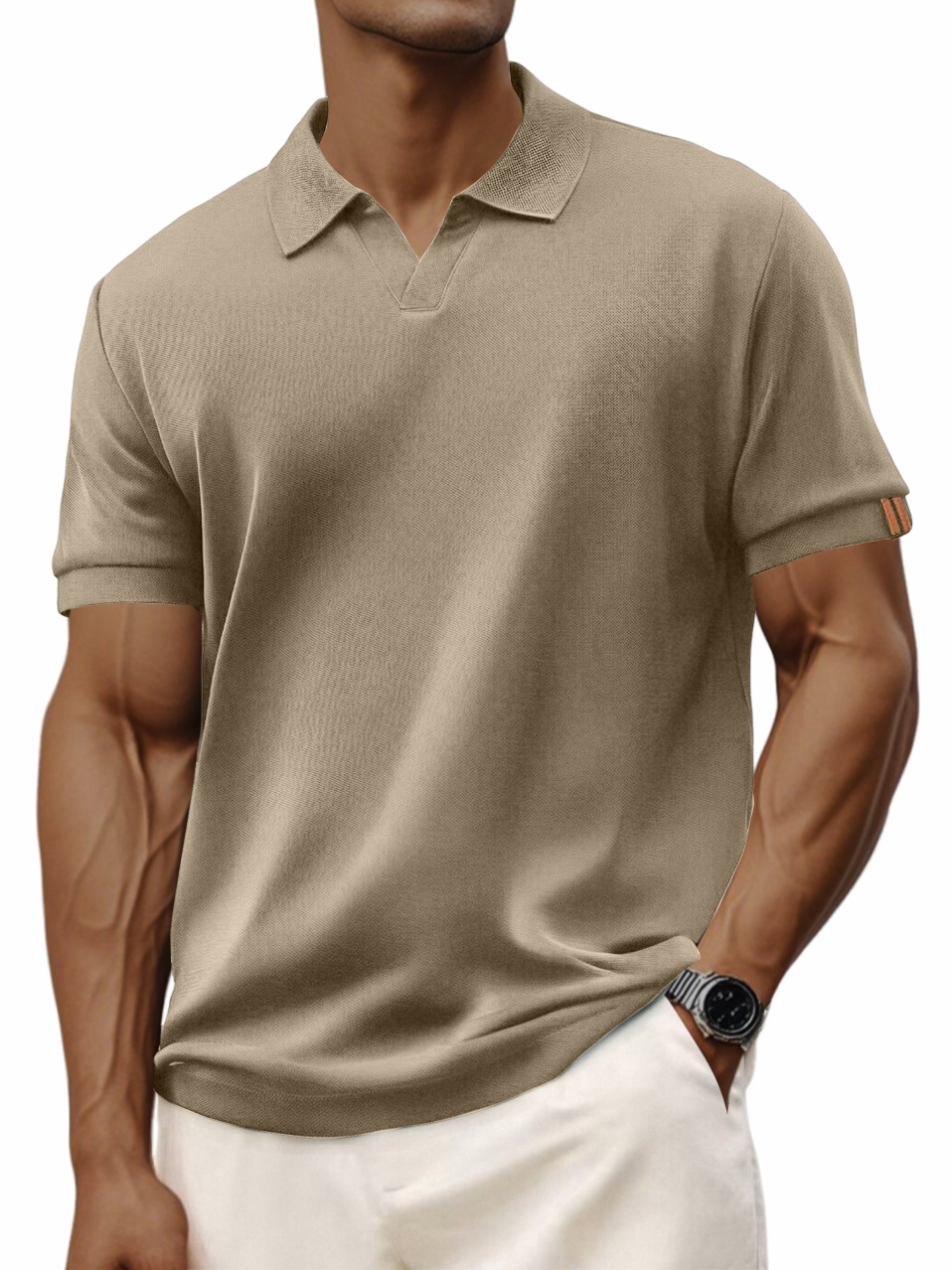Men's Retro Casual V-neck Short-sleeved Polo Shirt-retrostrom