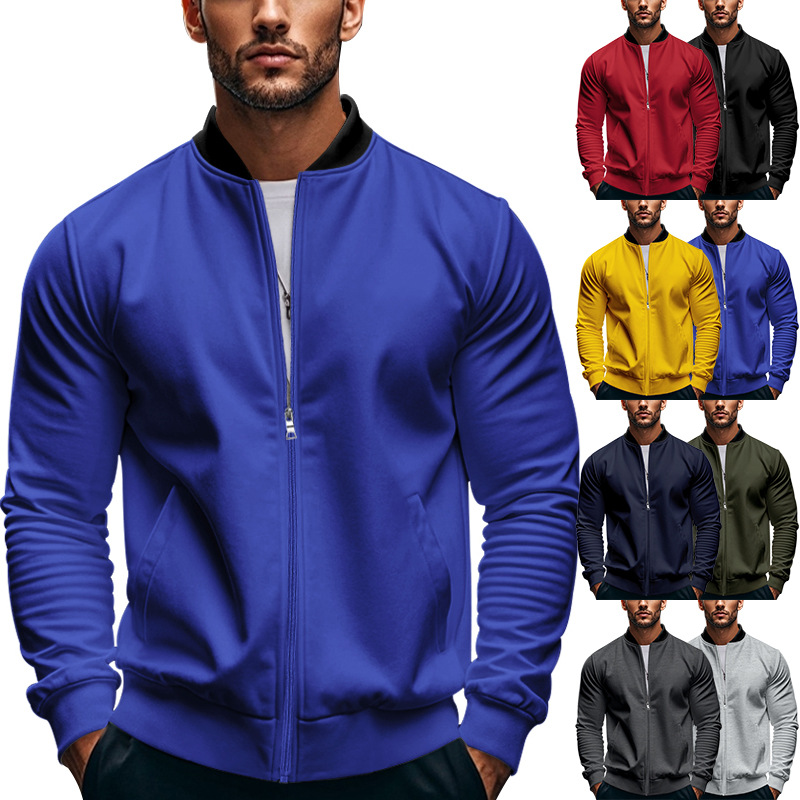 Men's Casual Lapel Zipper Baseball Jacket-retrostrom