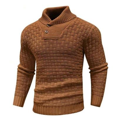 Men's Solid Color Round Neck Pullover Lapel Sweater 19352883X-retrostrom