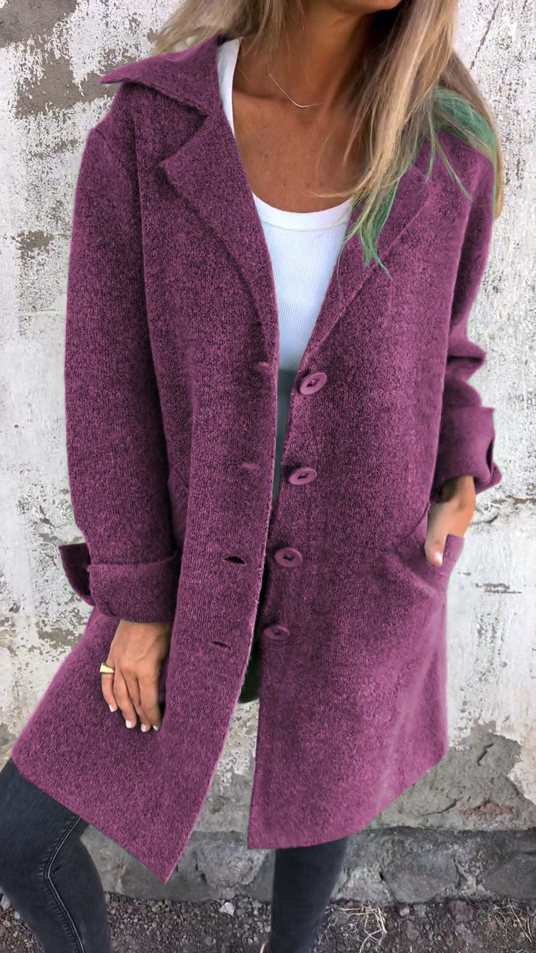 🎄Christmas Sale🔥 Casual Lapel Wool Single Breasted Long Coat- 48% OFF-retrostrom
