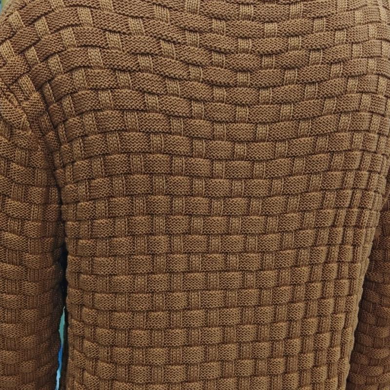 Men's Solid Color Round Neck Pullover Lapel Sweater 19352883X-retrostrom