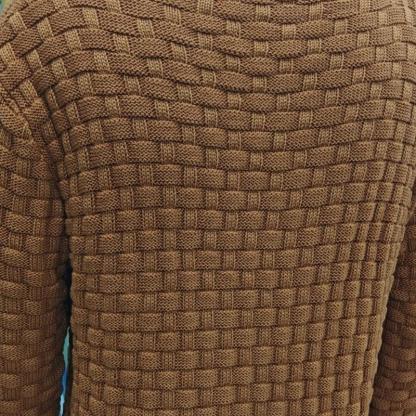 Men's Solid Color Round Neck Pullover Lapel Sweater 19352883X-retrostrom