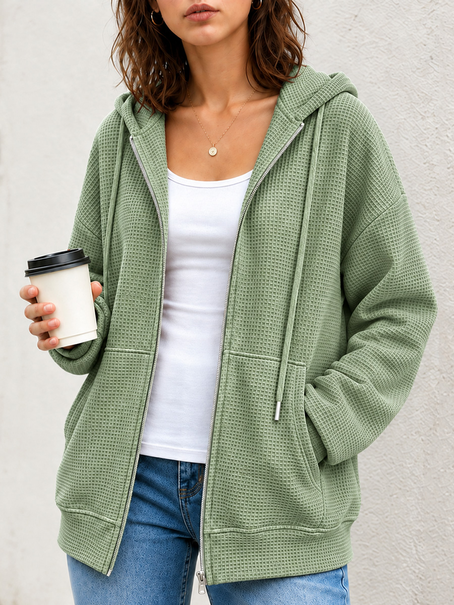New Arrivals🔥 Easy Everyday Waffle Hoodie Jacket-retrostrom