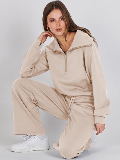 2024 Fall Trendy Outfits Oversized Two Piece Sweatsuit-retrostrom