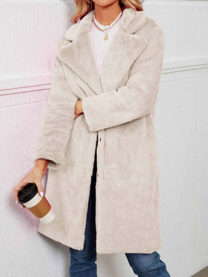 Women's Winter Fleece Sherpa Jacket Windproof Long Teddy Coat-retrostrom