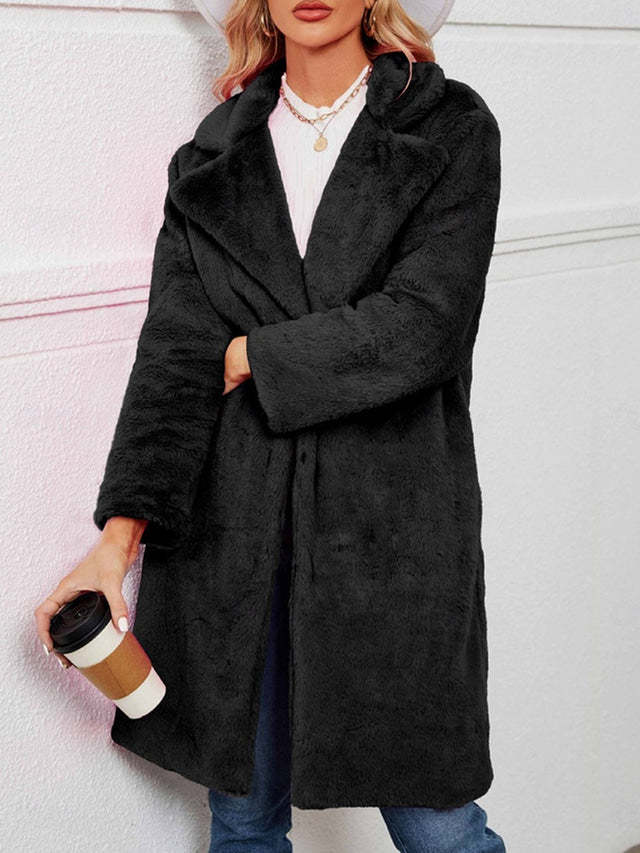 Women's Winter Fleece Sherpa Jacket Windproof Long Teddy Coat-retrostrom