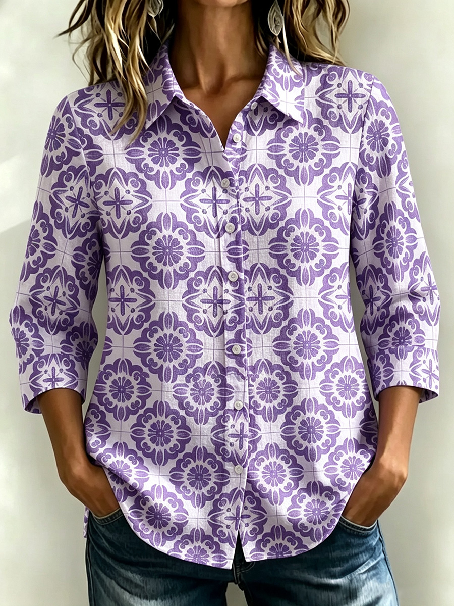 New Arrivals🔥 Santorini Inspired Print Shirt-retrostrom