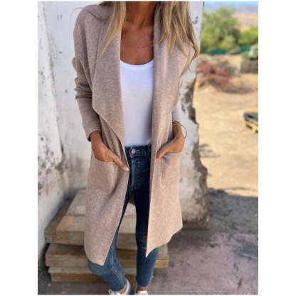 🔥Only 36 left in stock-Lapel Collar Casual Long-Sleeved Open-Front Sweater-retrostrom