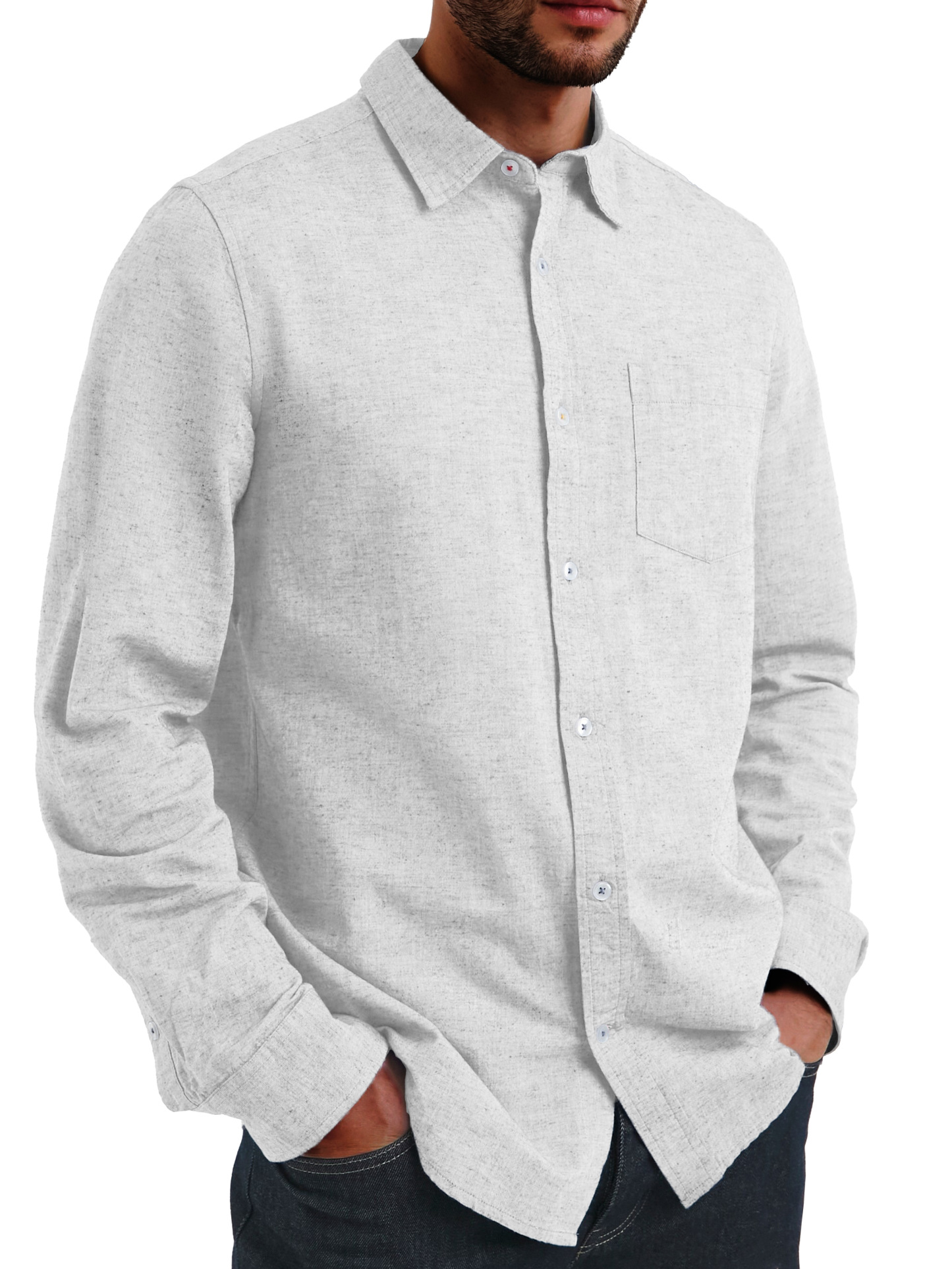 Men's Fashion Casual Lapel Long Sleeve Shirt-retrostrom