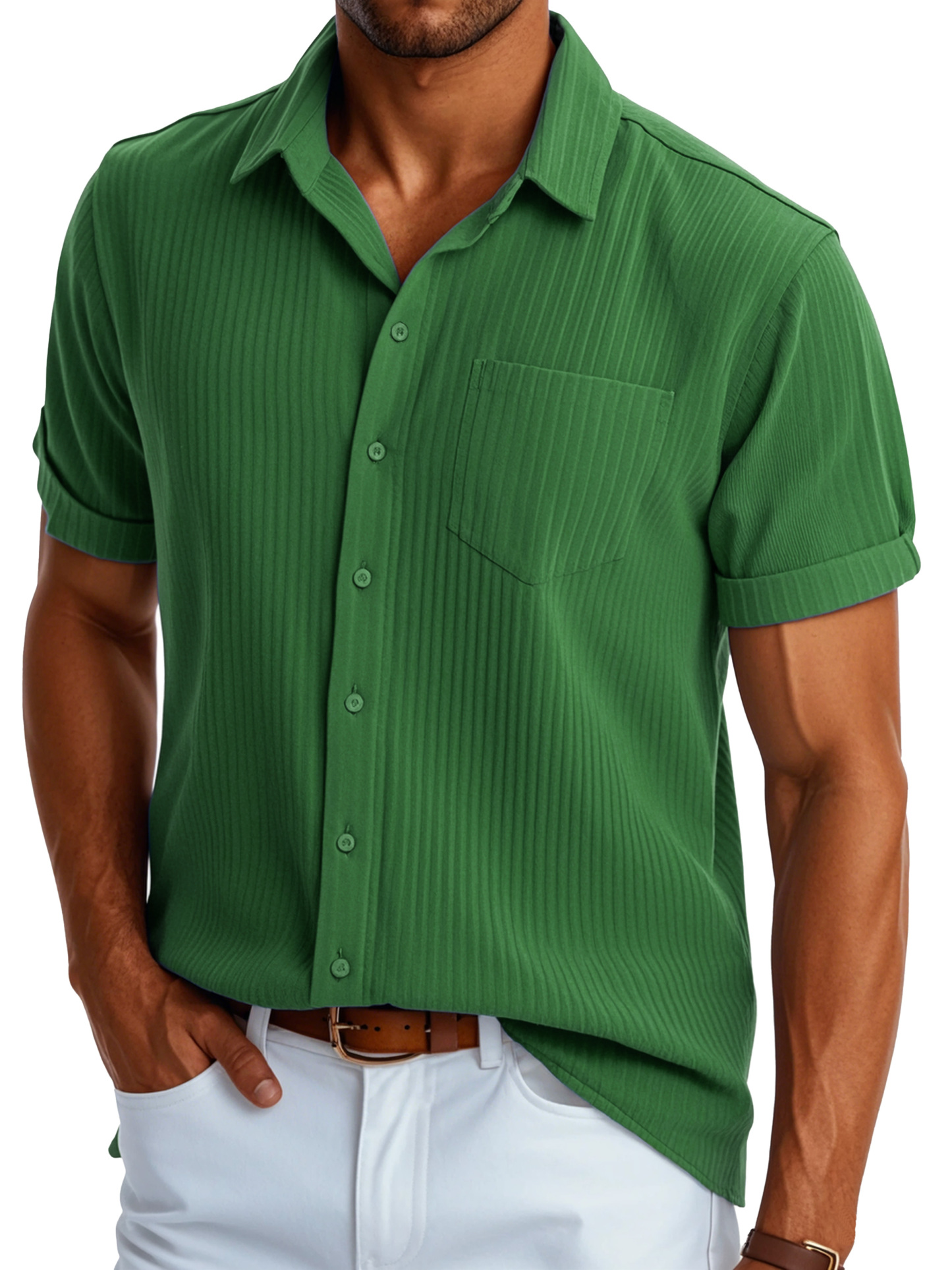 Men's Fashion Casual Selection of Pocket Short Sleeve Shirts-retrostrom
