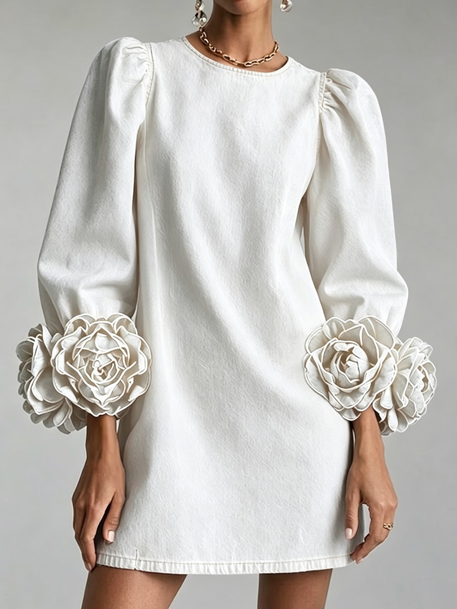 CLEARANCE🔥 Women's Romantic Floral Cuff Shift Dress