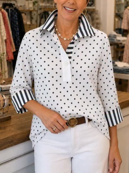Vintage Polka Dot Henley Shirt