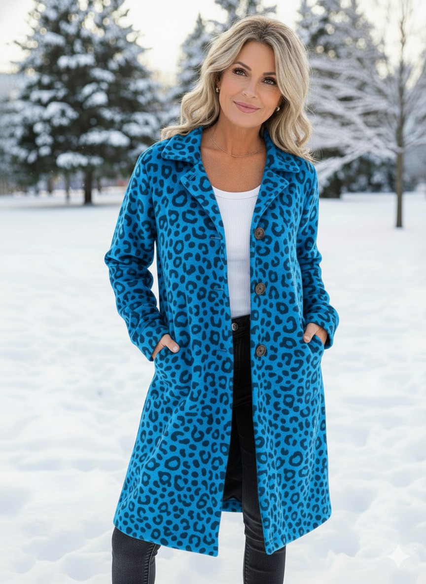 NEW🔥 Wool Casual Lapel Single-Breasted Long-Line Leopard Print Coat-retrostrom