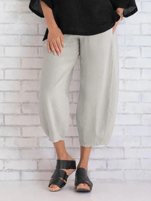 Women Cotton Pants Spring Summer Casual Pants-retrostrom