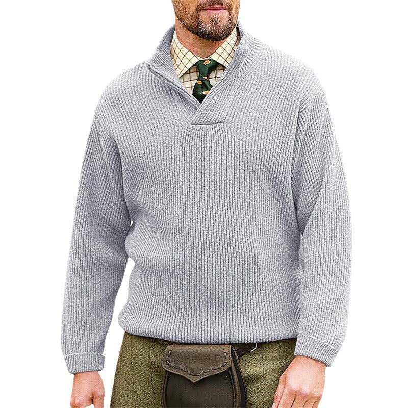 Men's Cashmere Casual Solid Color Sweater-retrostrom
