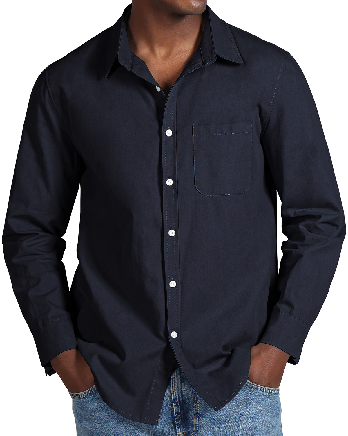 Men's Fashion Casual Cotton Pocket Long Sleeve Shirt-retrostrom