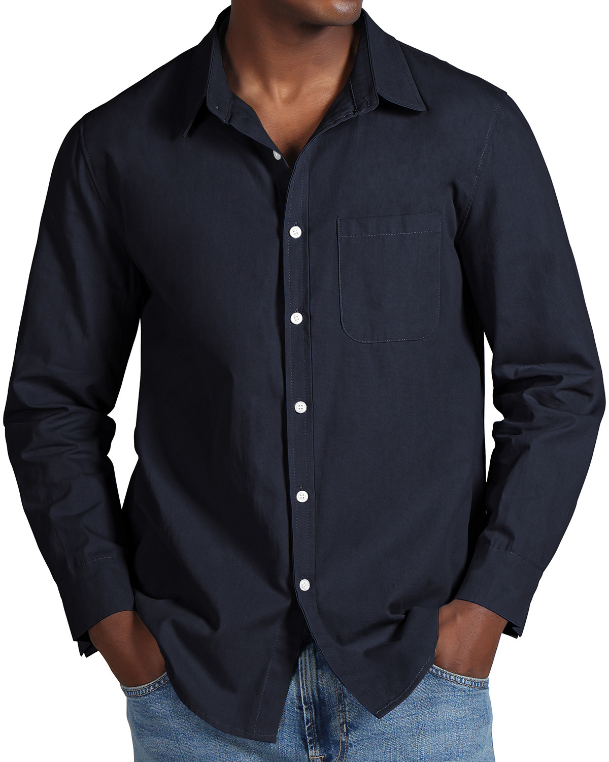 Men's Fashion Casual Cotton Pocket Long Sleeve Shirt-retrostrom