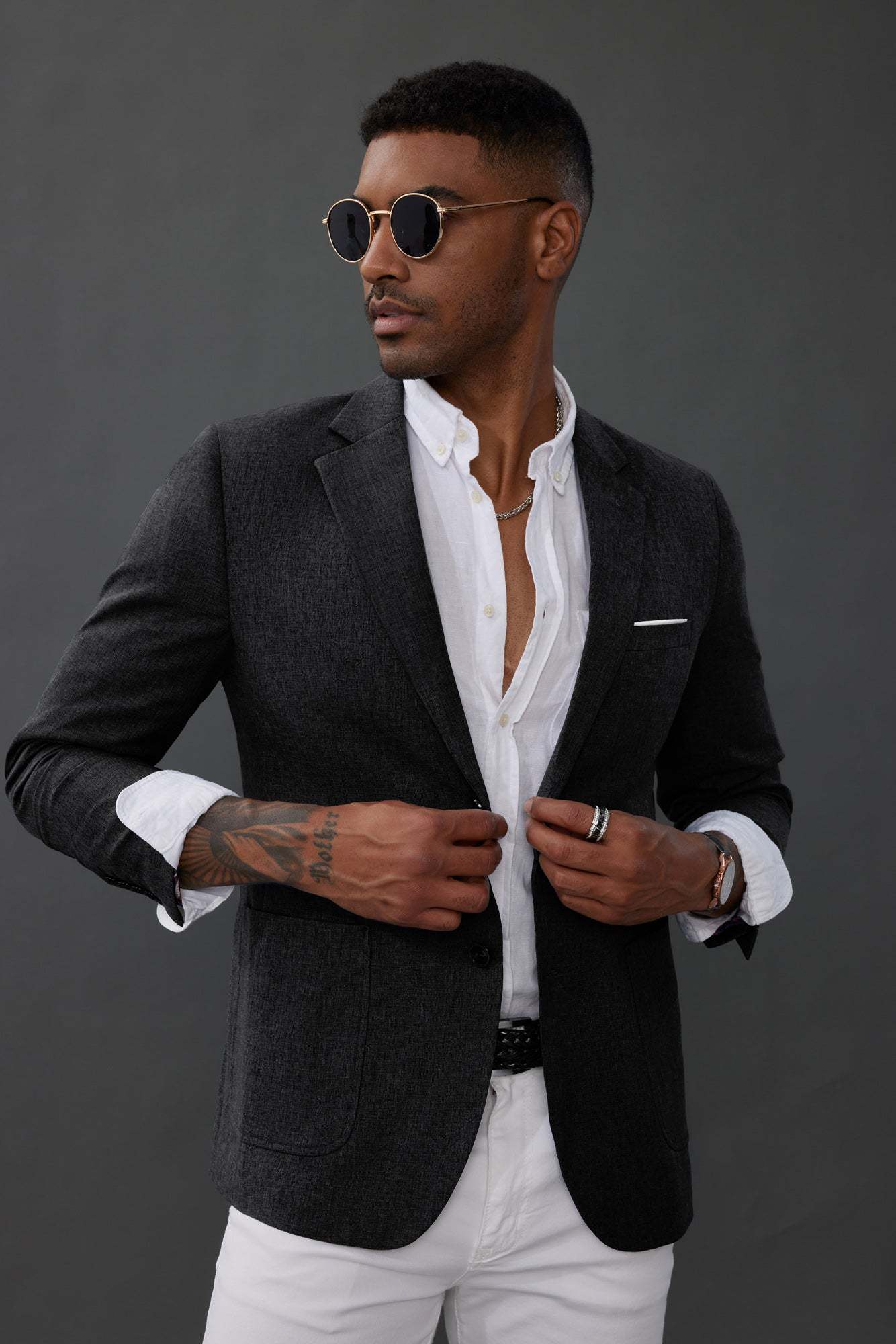 Men's Casual Sport Coat Blazer Two Buttons Lightweight Business Jackets-retrostrom