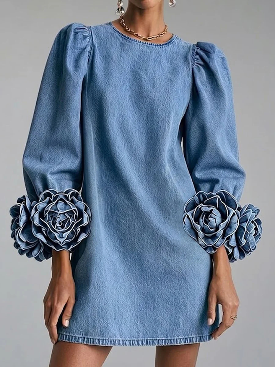 CLEARANCE🔥 Women's Romantic Floral Cuff Shift Dress