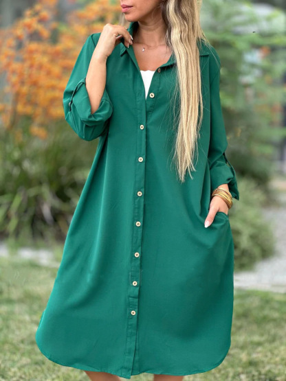 🔥LAST DAY 50% OFF🔥Women's Casual Lapel Solid Color Shirt Coat-retrostrom